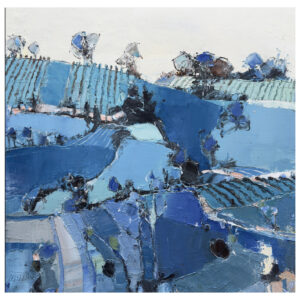 tableau bleu carré paysage vu du ciel