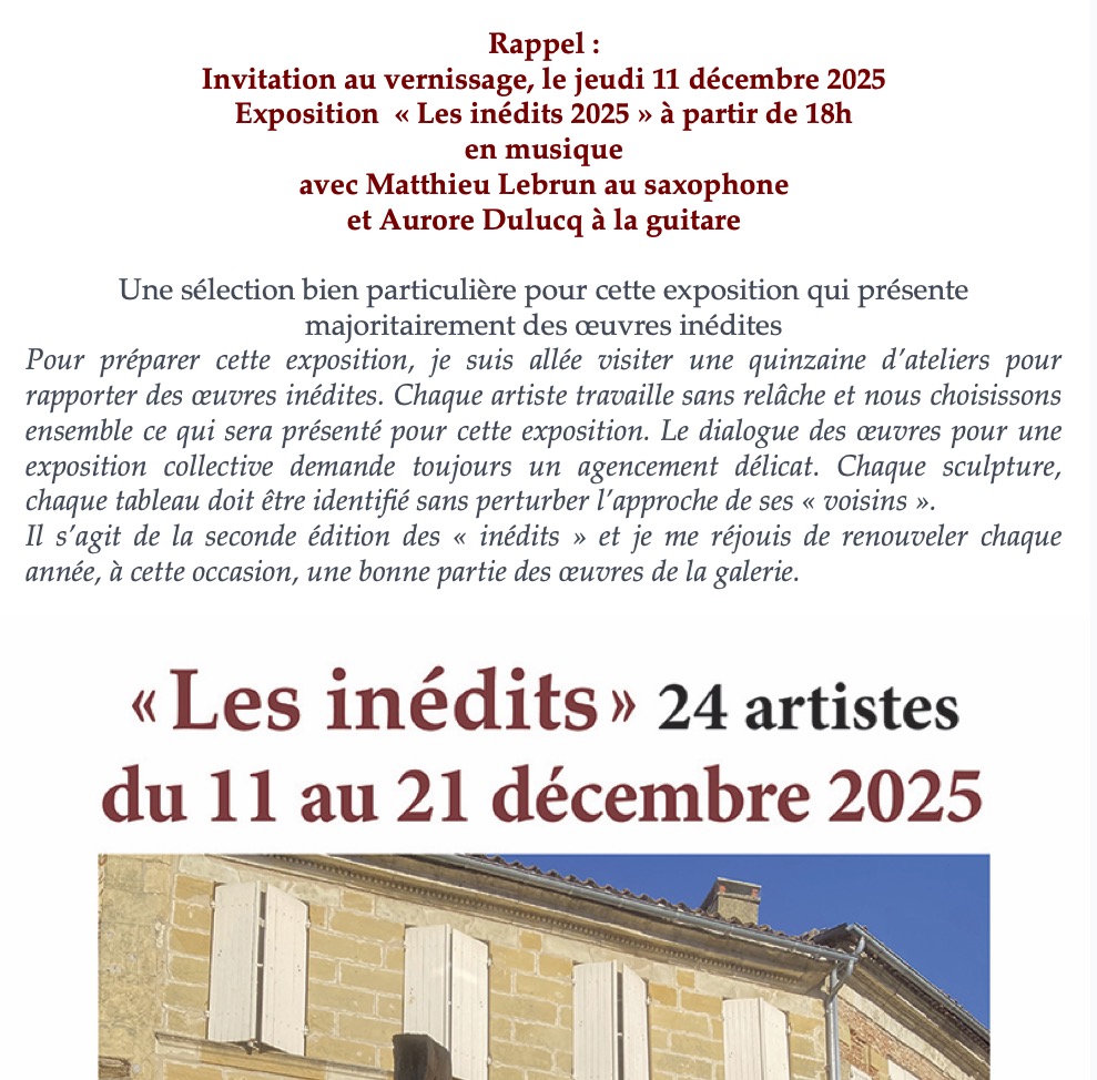 Lettre mensuelle de décembre 2025